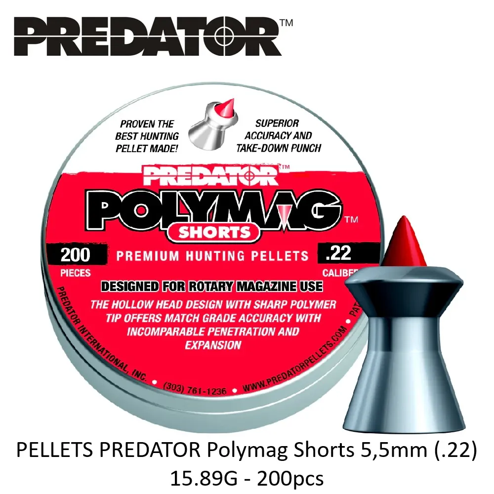 [2100000091195] Pellets Polymag 5,5mm (.22) 15.89G (200pcs)