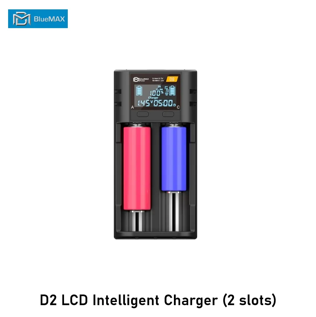 [2100000098606] D2 LCD Intelligent Battery Charger (2 slots)