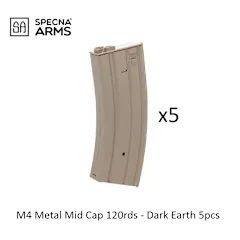 [2100000096657] M4 Metal Mid Cap 120rds - Dark Earth 5pcs