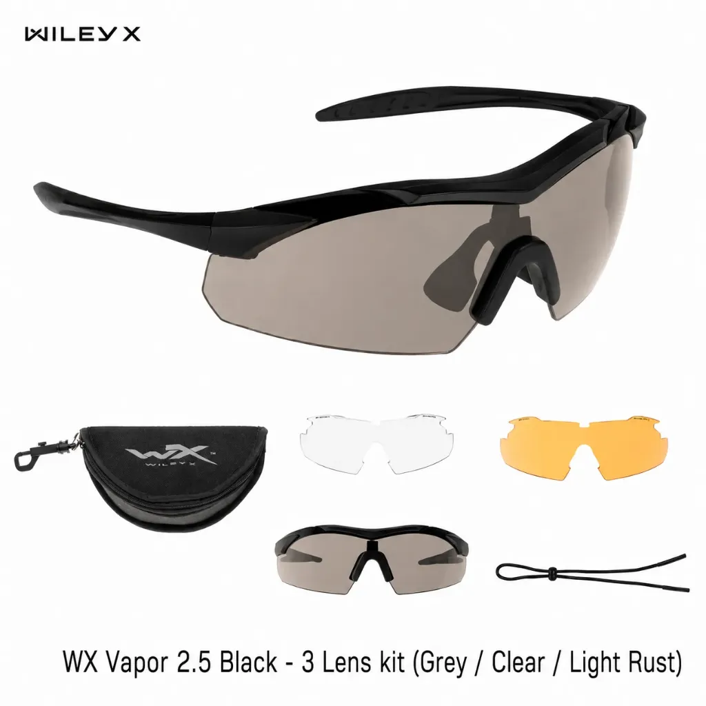 WX Vapor 2.5  Black - 3 Lens (Grey/Clear/Light Rust)